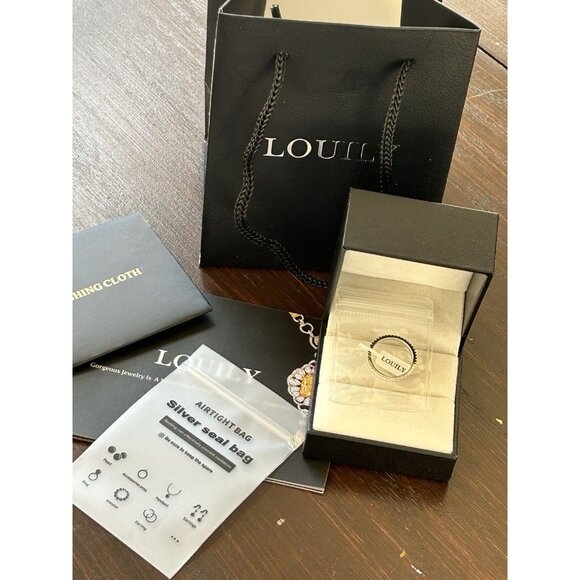 Louily Classic Full Eternity Band Thin Womens Wedding Band Sterling Silver Sz 6 - Picture 5 of 9